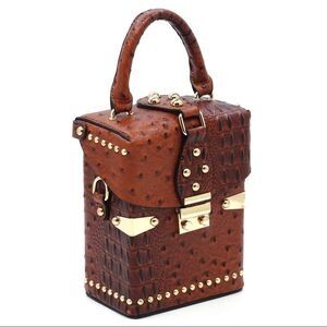 Leopard Boxy Mini Satchel Crossbody Bag